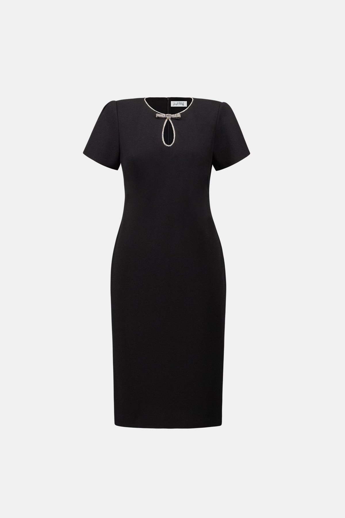 Embellished Bow Neckline Sheath Dress (264162)