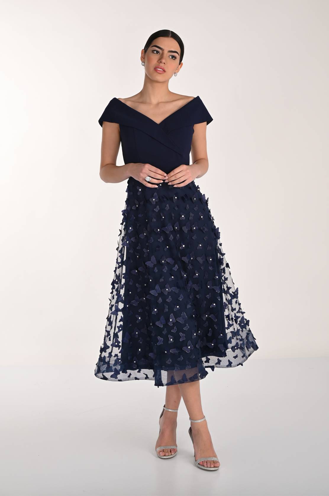 Off The Shoulder Midi Dress (268510)