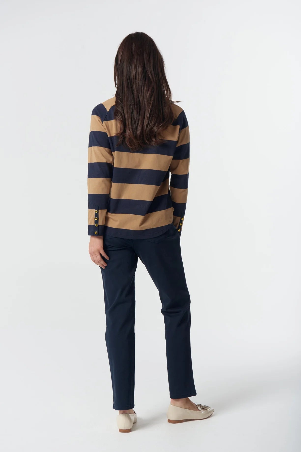 Travel V Neck Cotton Jersey Tee (3323)