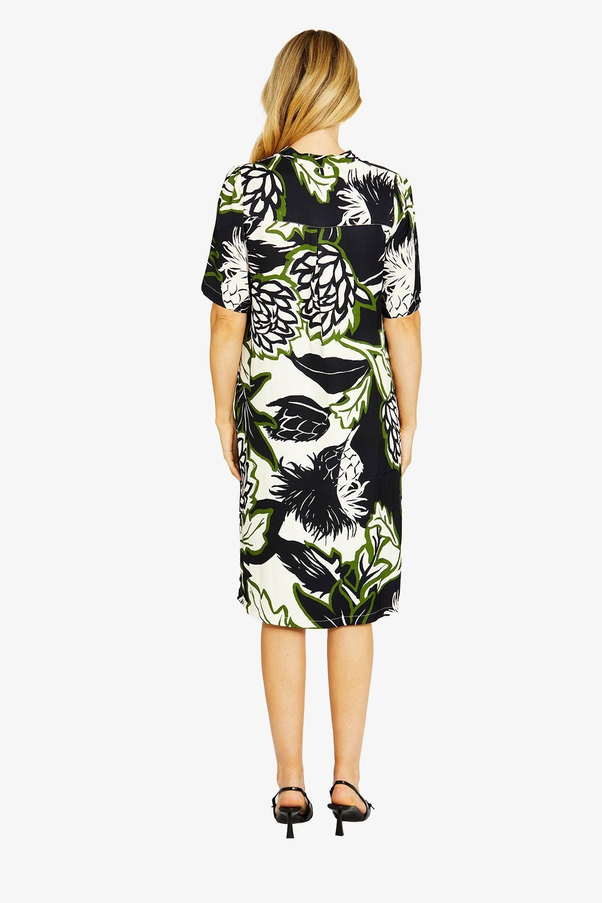 Abstract Floral Shift Dress (P605514)