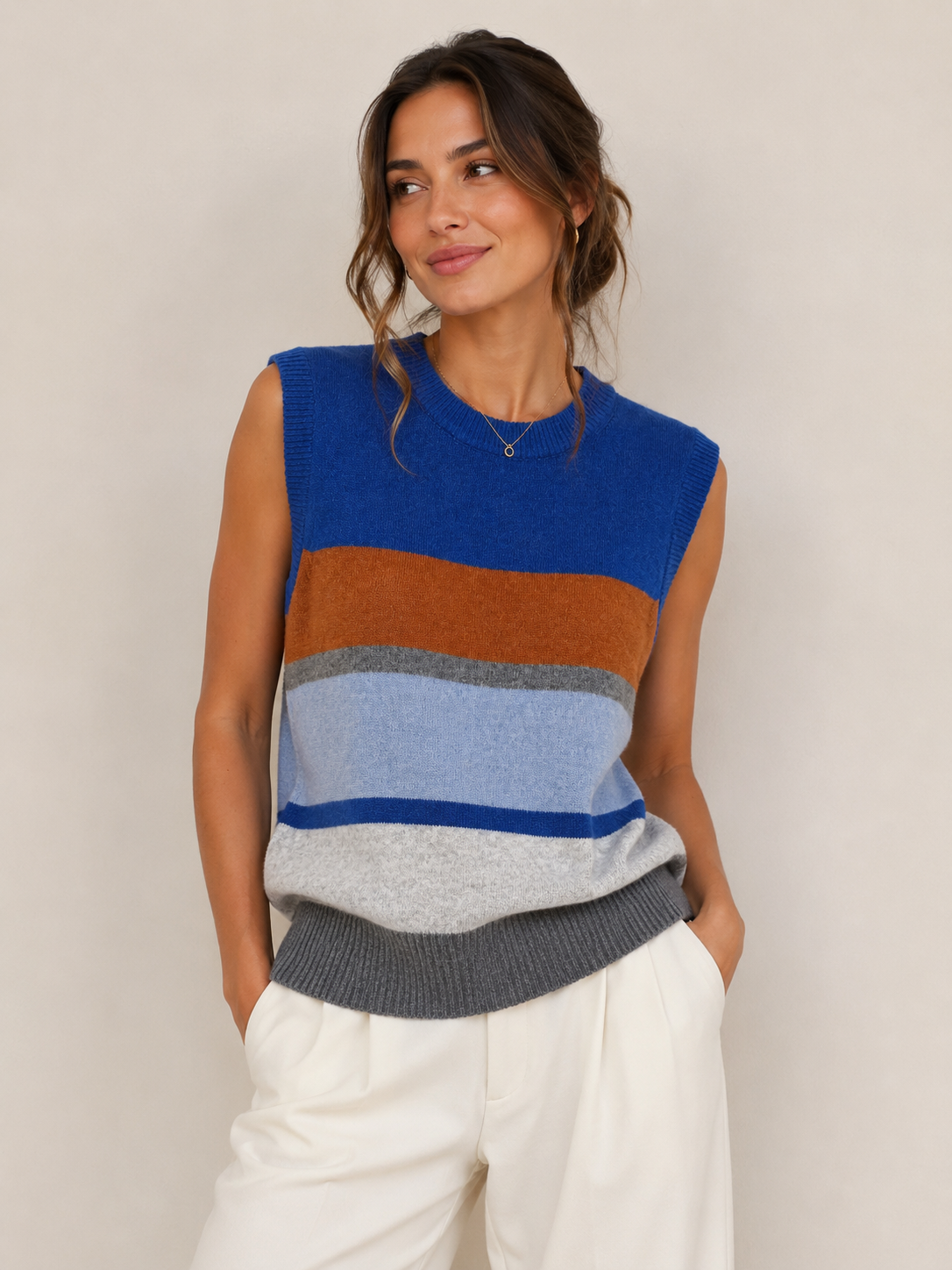 Stripey Knit Vest (K10)