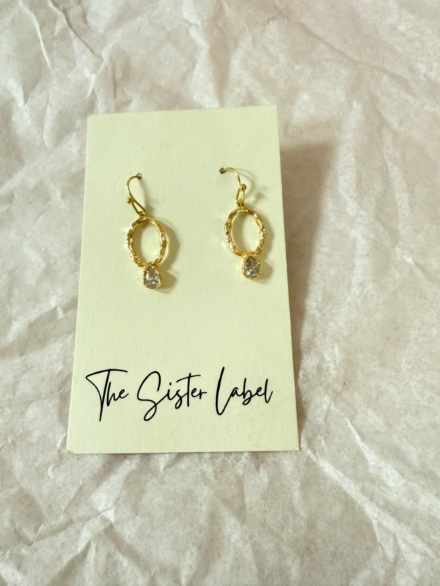 Organic Drop CZ Earring Set (Gold)