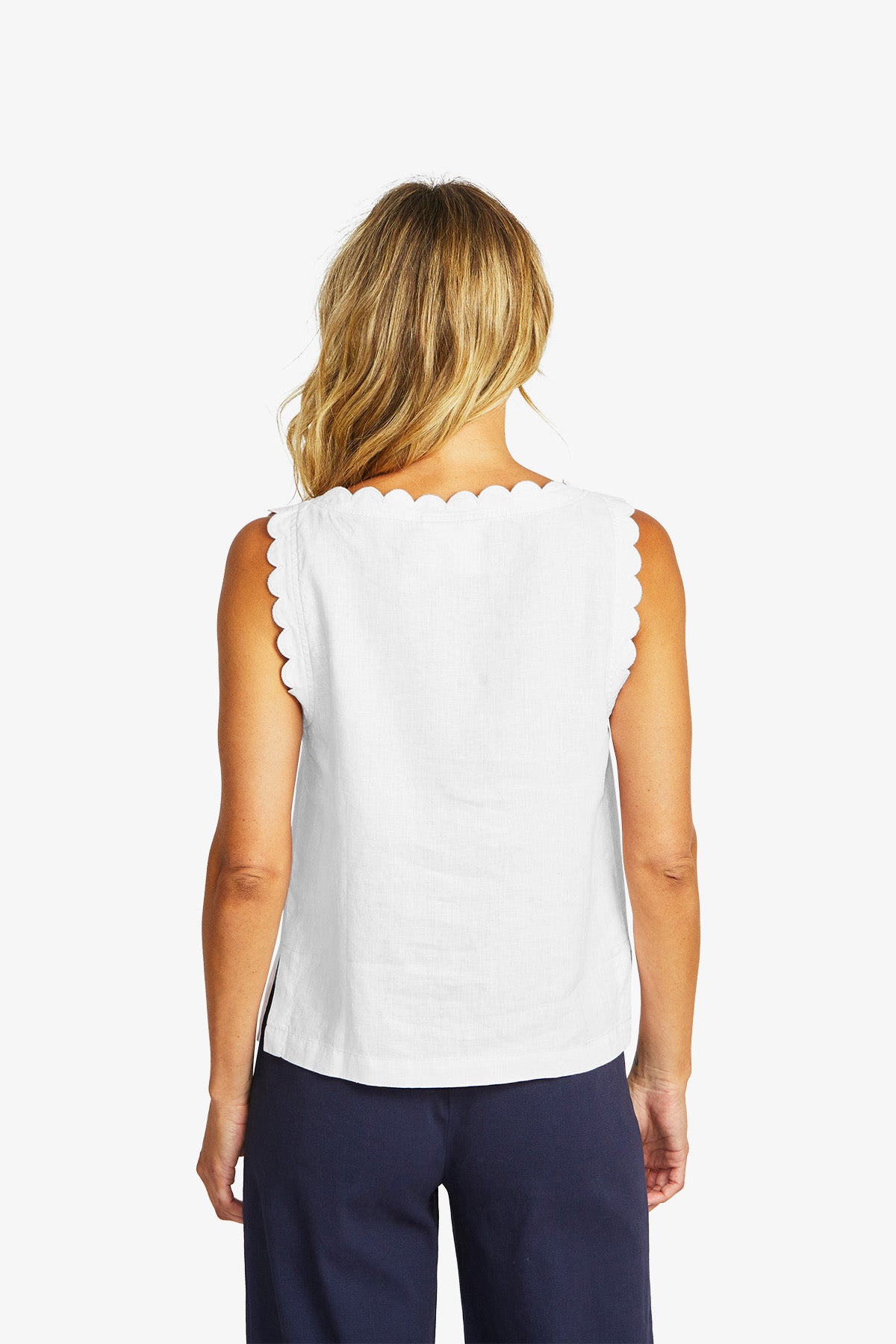 Lucy Linen Scallop Top (P595365)