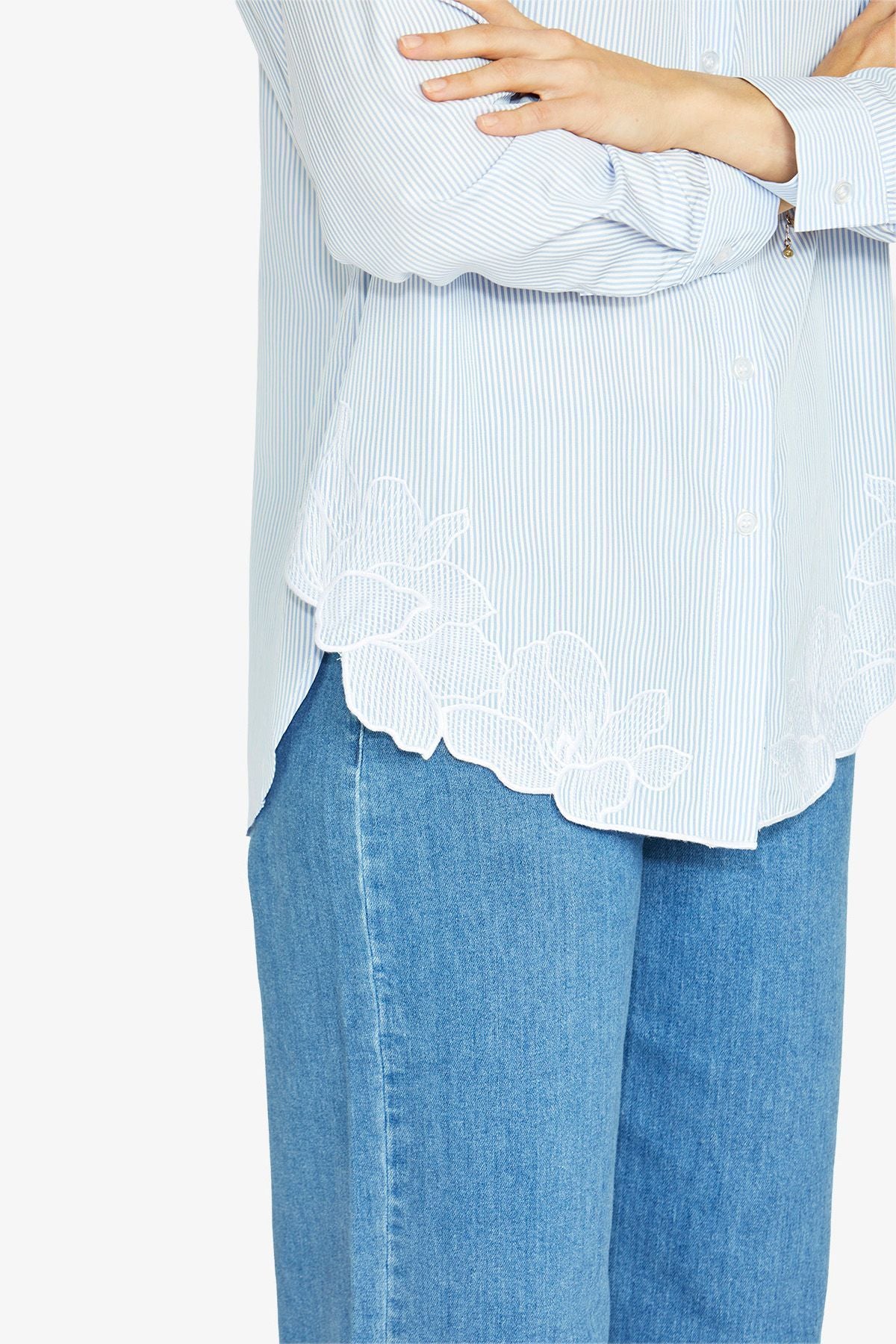 Elena Embroid Hem Shirt (P605308)