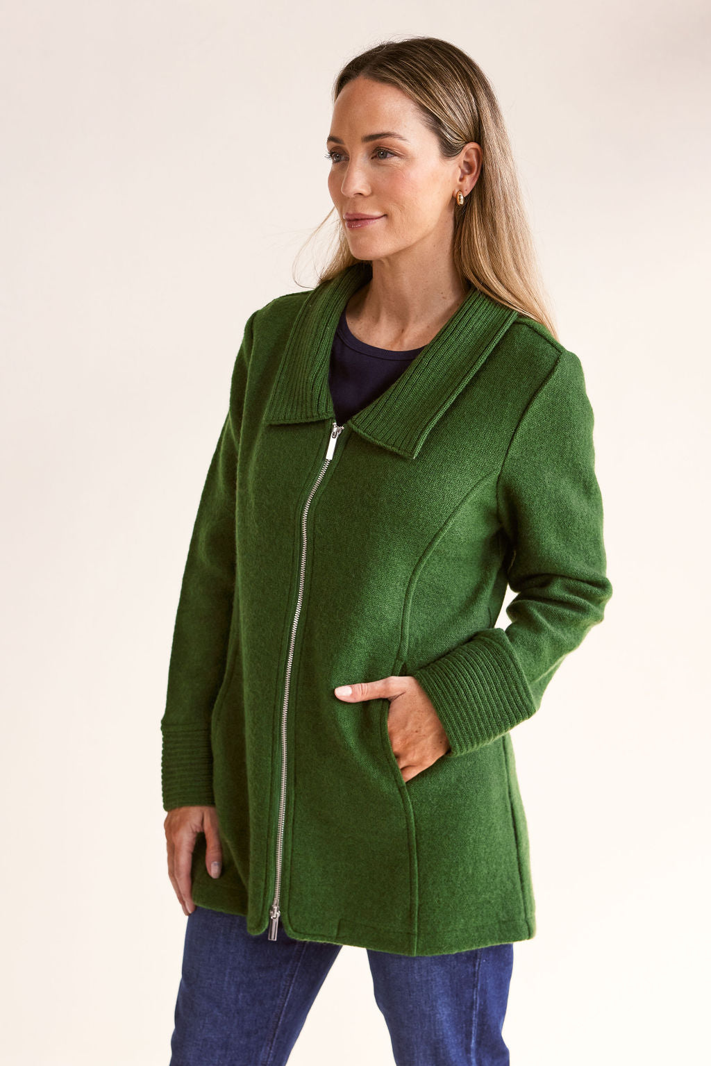 Ribbed Collar Coat (SS163)