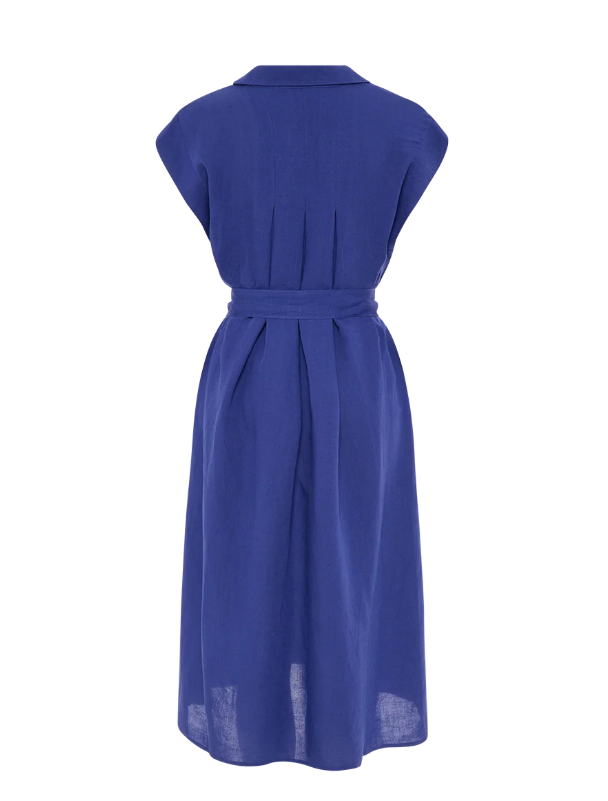 Pleat Back Short Sleeve Shirtdress (YTMP9399)
