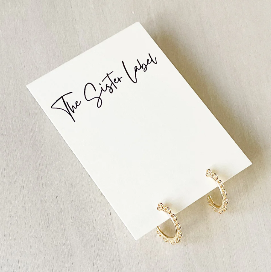 Gold Huggie Hoops (Lace)