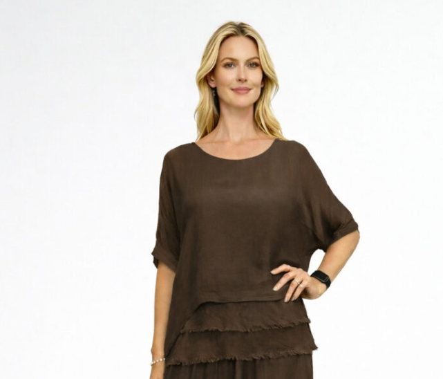 THREE LAYERS RAW EDGE TOP (LST21-251)