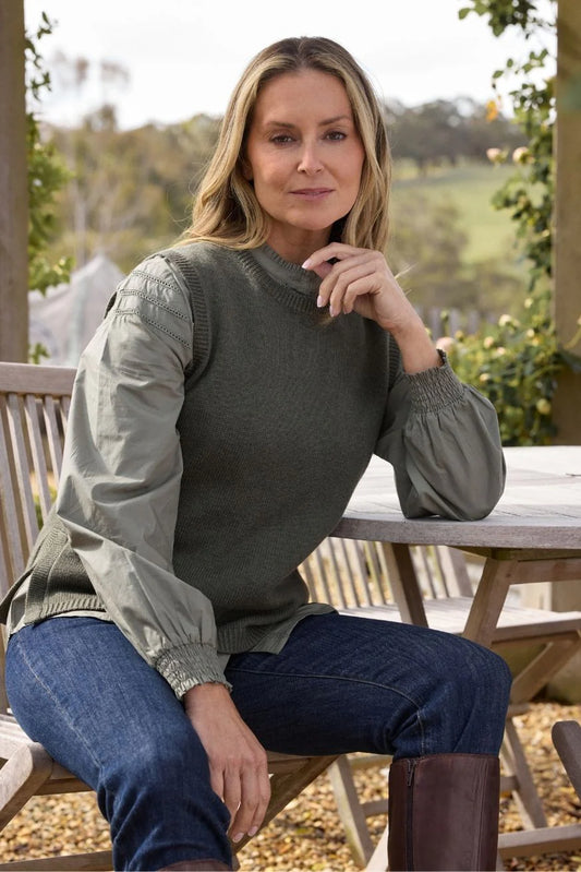 Amber Merino Cotton Knit Vest (7060)