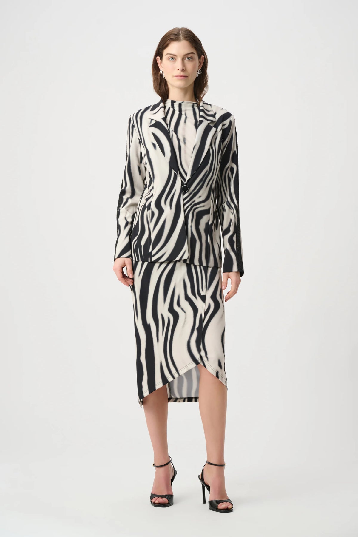Animal Print Blazer With Rhinestone (264129)