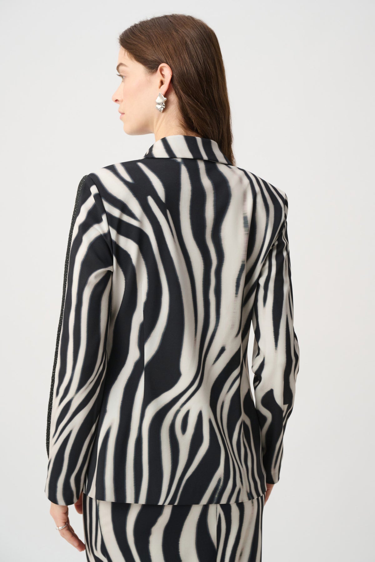 Animal Print Blazer With Rhinestone (264129)