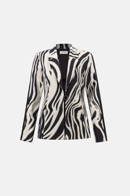 Animal Print Blazer With Rhinestone (264129)