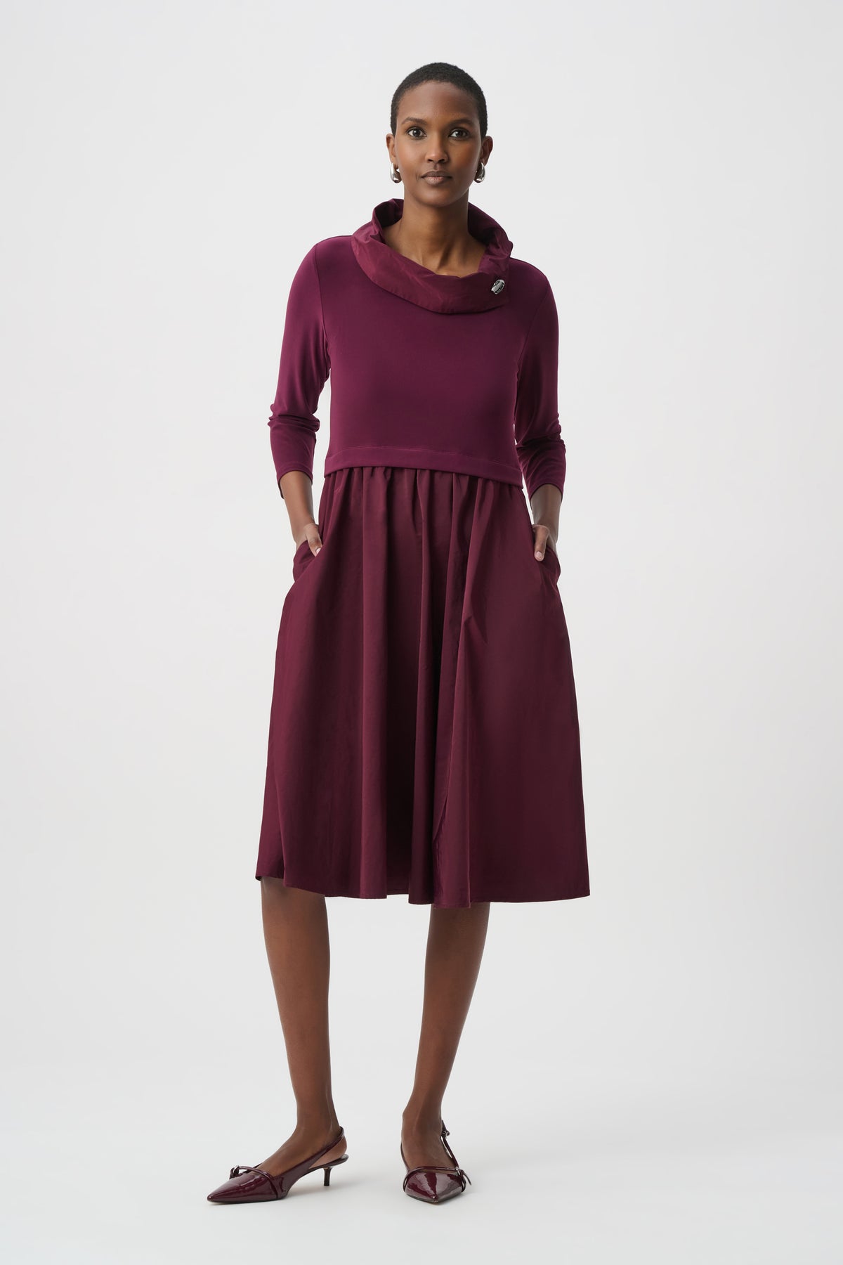 Shawl Collar Fit & Flare Dress (264184)