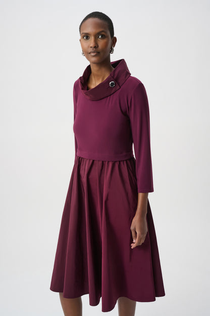 Shawl Collar Fit & Flare Dress (264184)