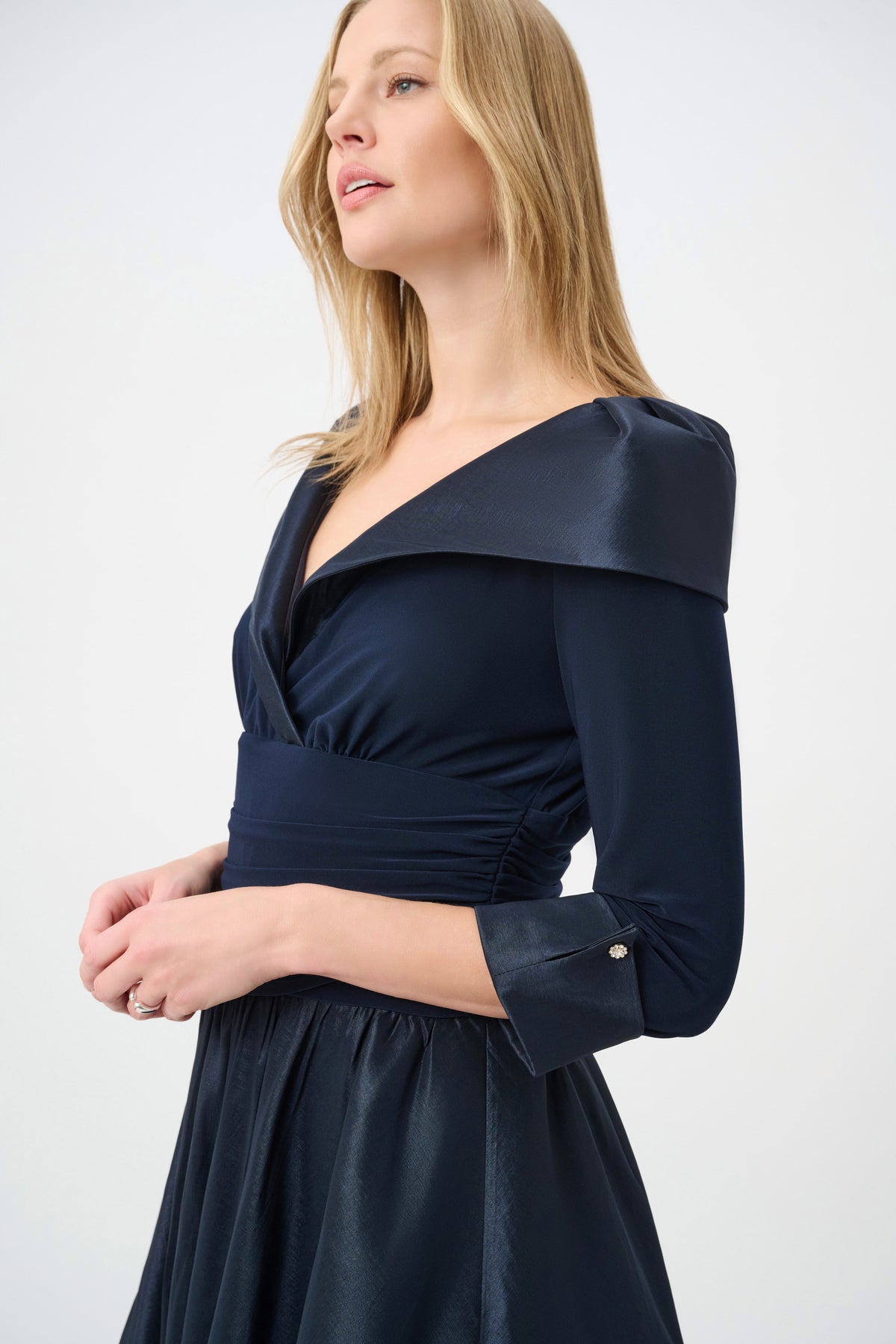 V-Neck Lapel Fit & Flare Dress (264723)