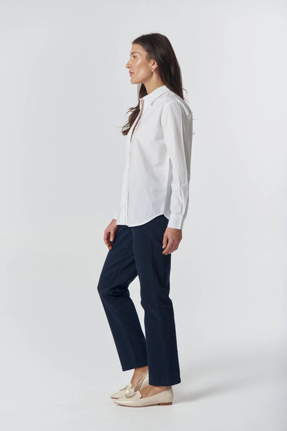 Pearl Ruffle Cotton Shirt (4453)