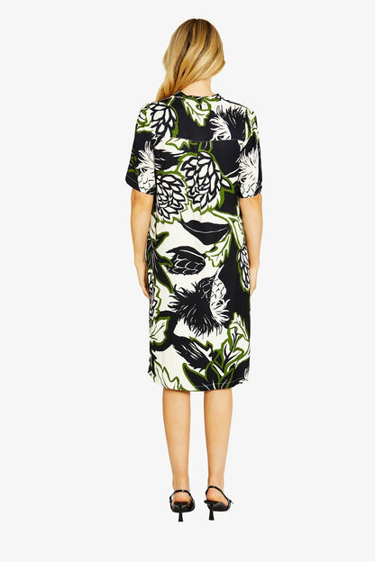 Abstract Floral Shift Dress (P605514)