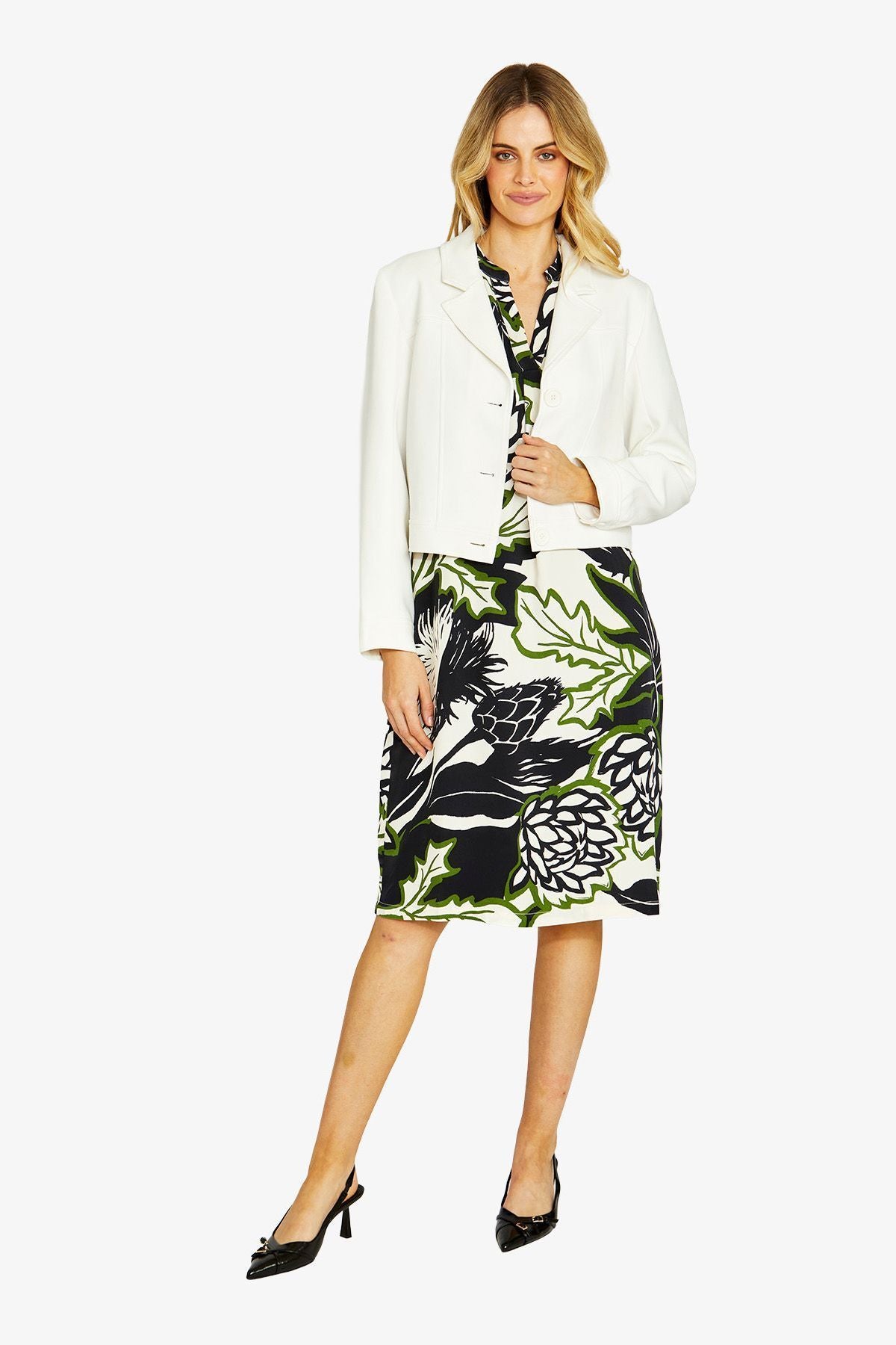 Abstract Floral Shift Dress (P605514)