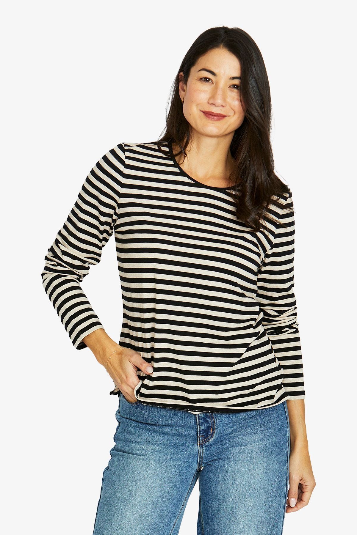 Stripe Crew Long Sleeve Tee (60612013A)