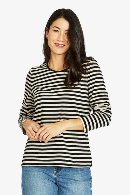 Stripe Crew Long Sleeve Tee (60612013A)