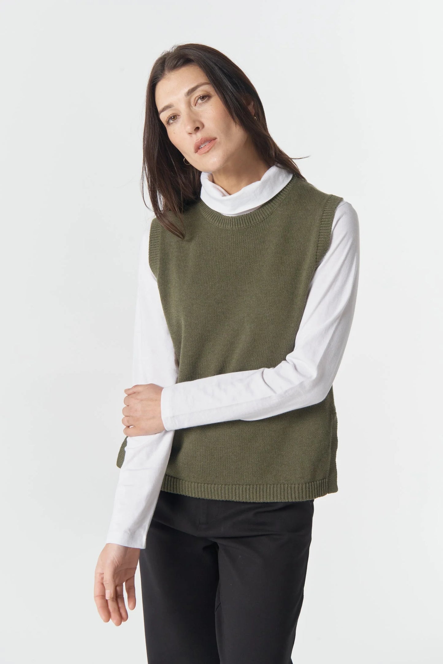 Amber Merino Cotton Knit Vest (7060)