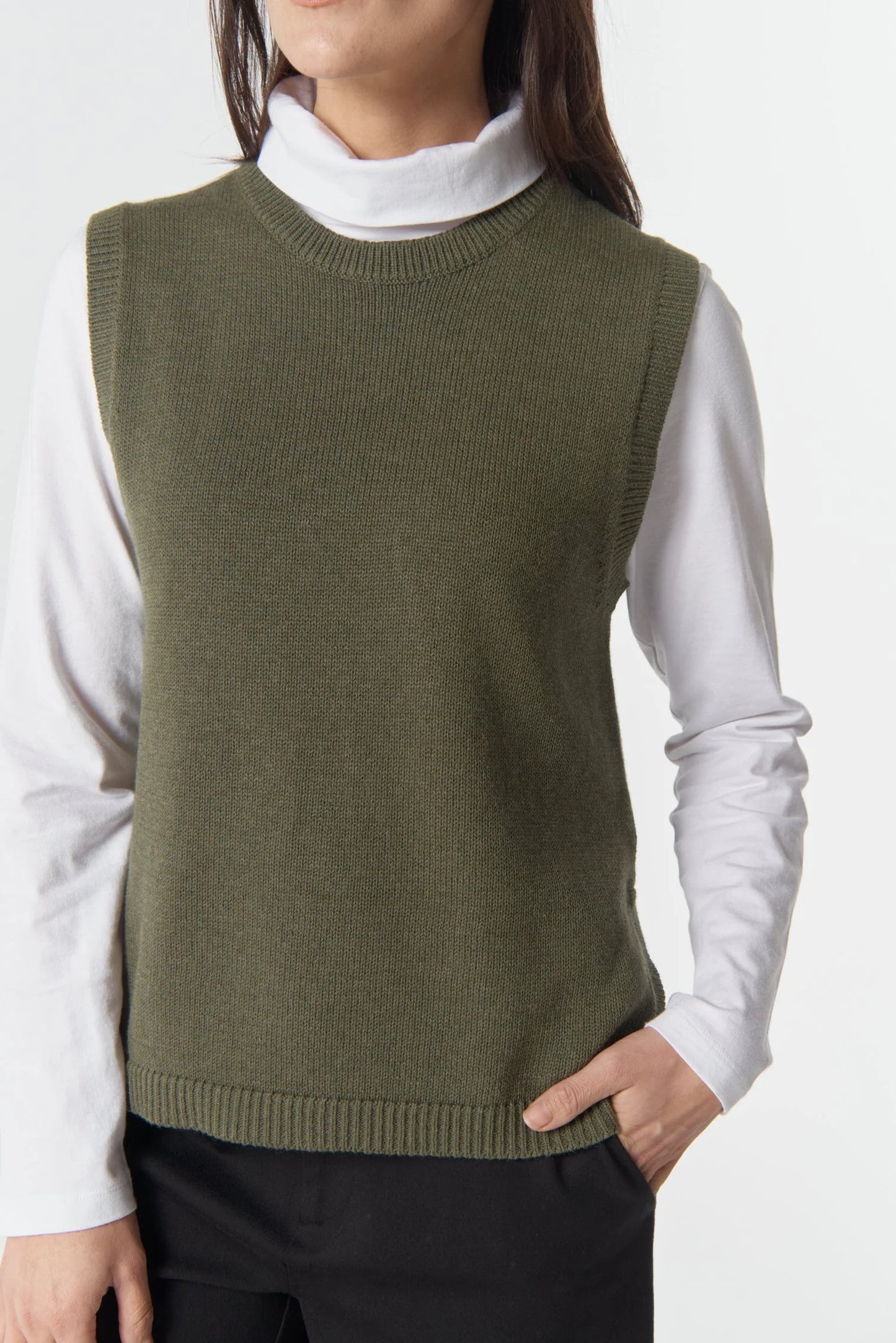 Amber Merino Cotton Knit Vest (7060)