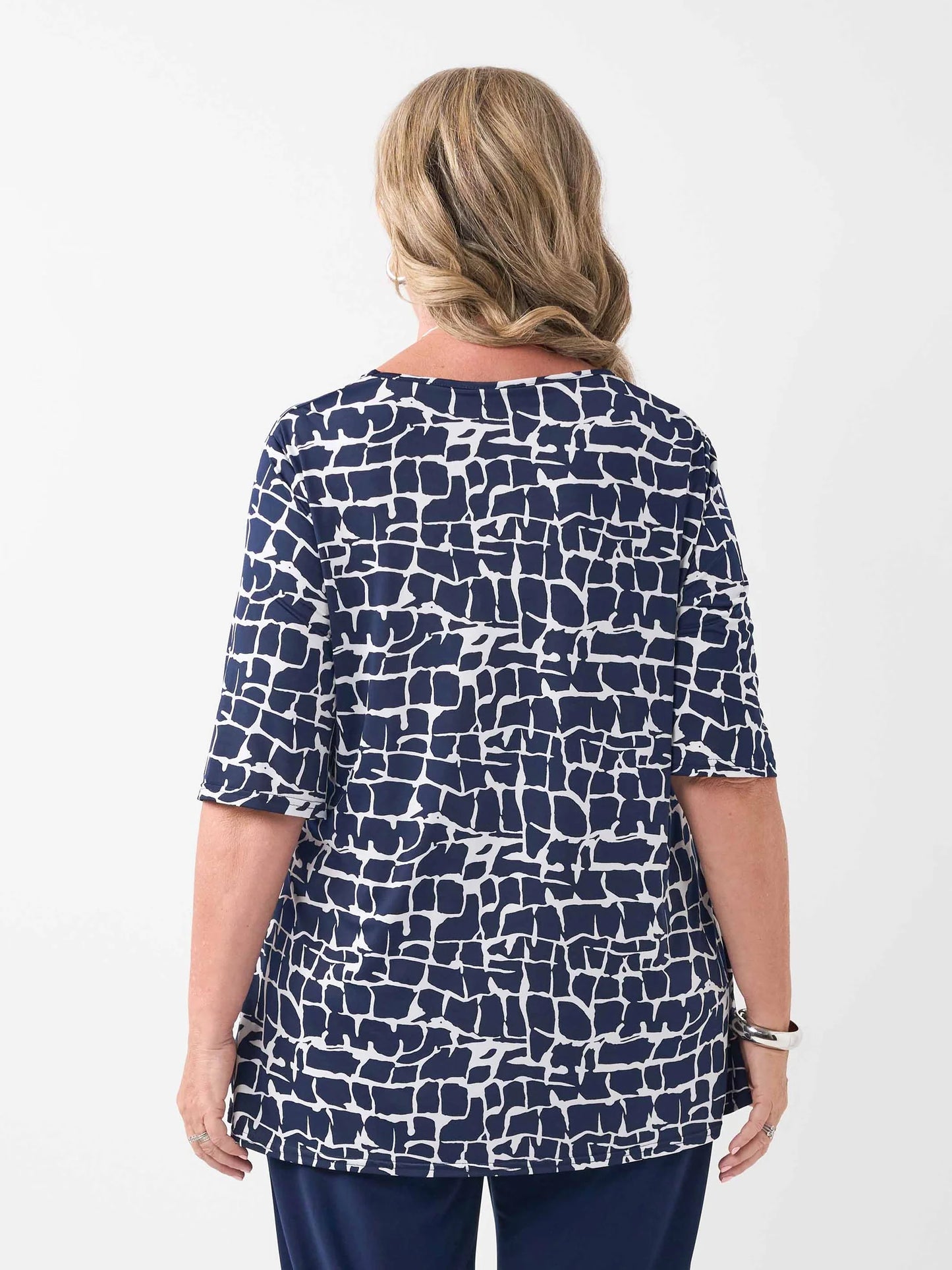 V-Neck Swing Printed Jersey Top (840040)
