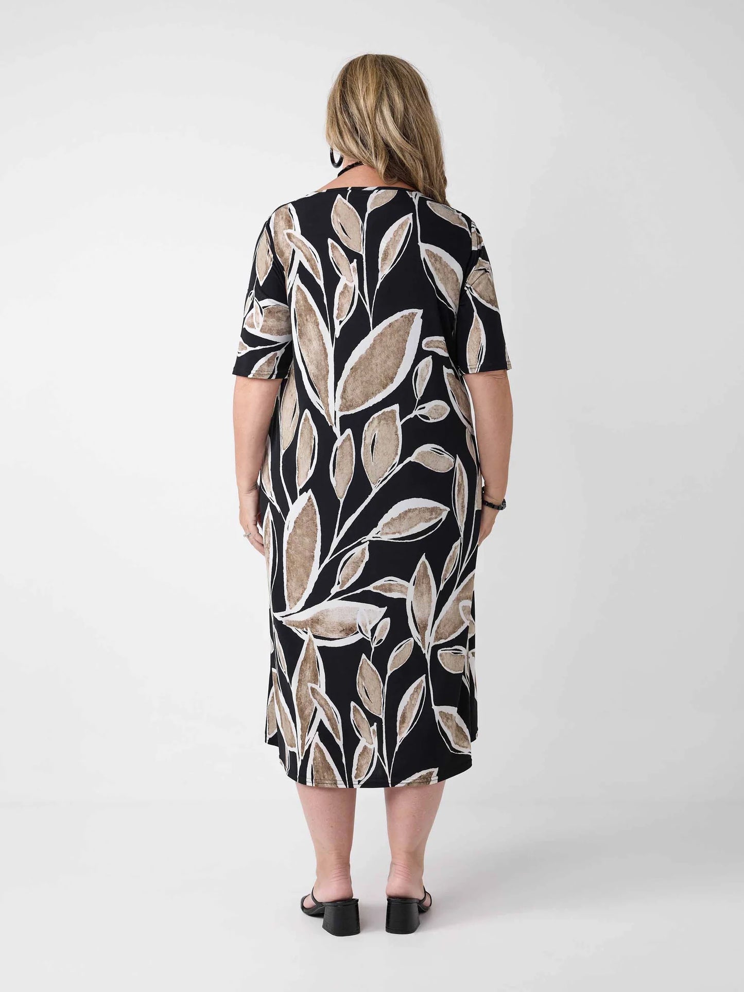 A-Line Printed Jersey Midi Dress (847016)