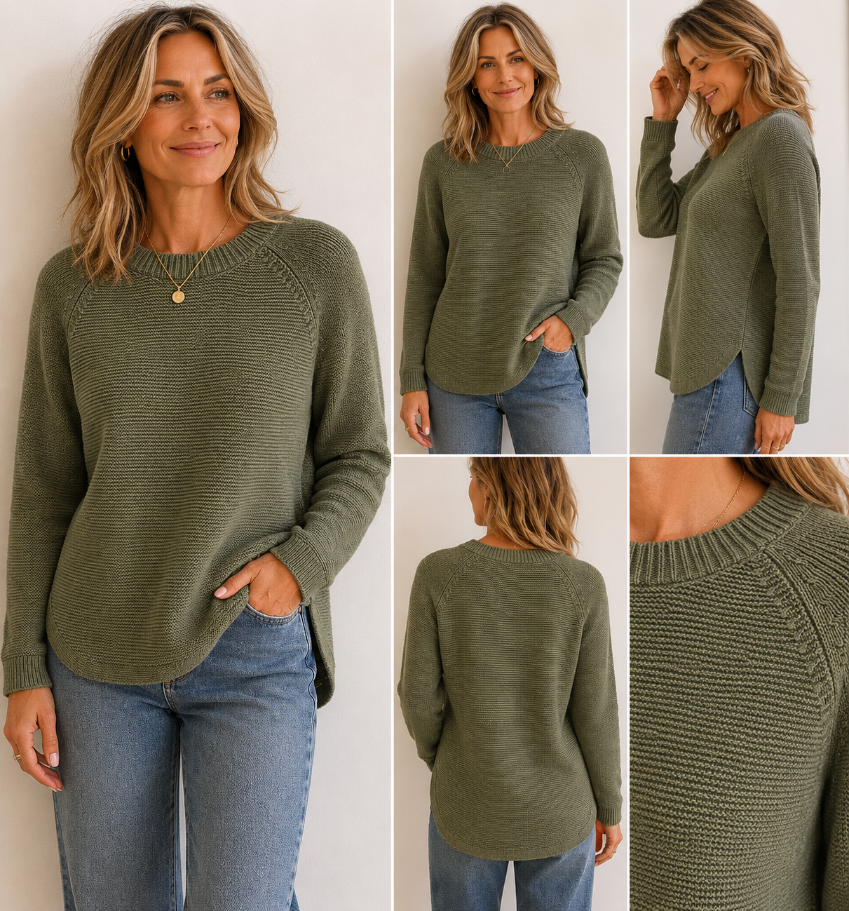 The Classic Crew Neck Raglan Jumper (8158)
