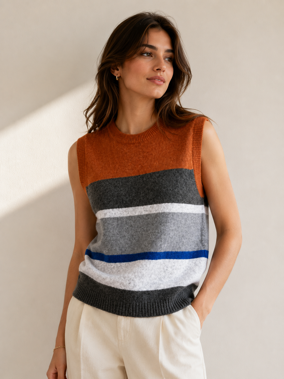 Stripey Knit Vest (K10)