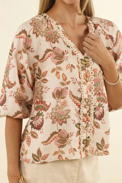 BOHEMIAN ROSE BLOUSE (HS26204)