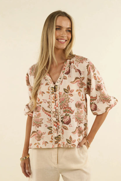 BOHEMIAN ROSE BLOUSE (HS26204)