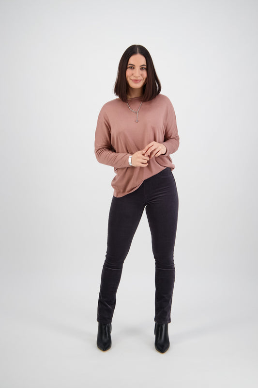 Slim Leg Full Length Pinwale Cord Pull On (234M)