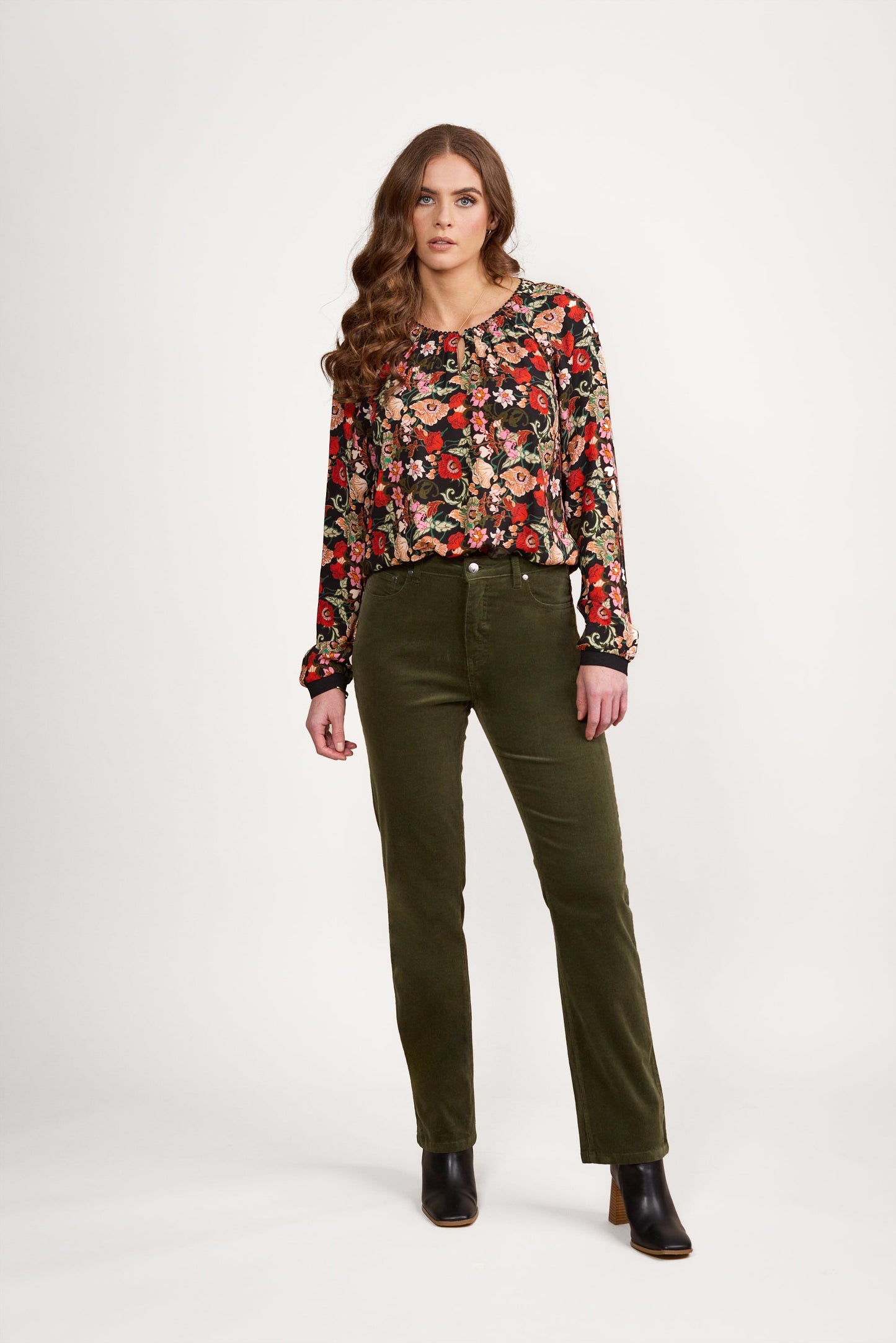 Straight Leg Full Length Pinwale Cord Pant with Fly (5911M)