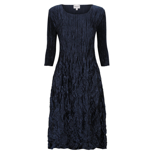 3/4 SLEEVE SMASH POCKET DRESS - GLOSSY(ADC544)