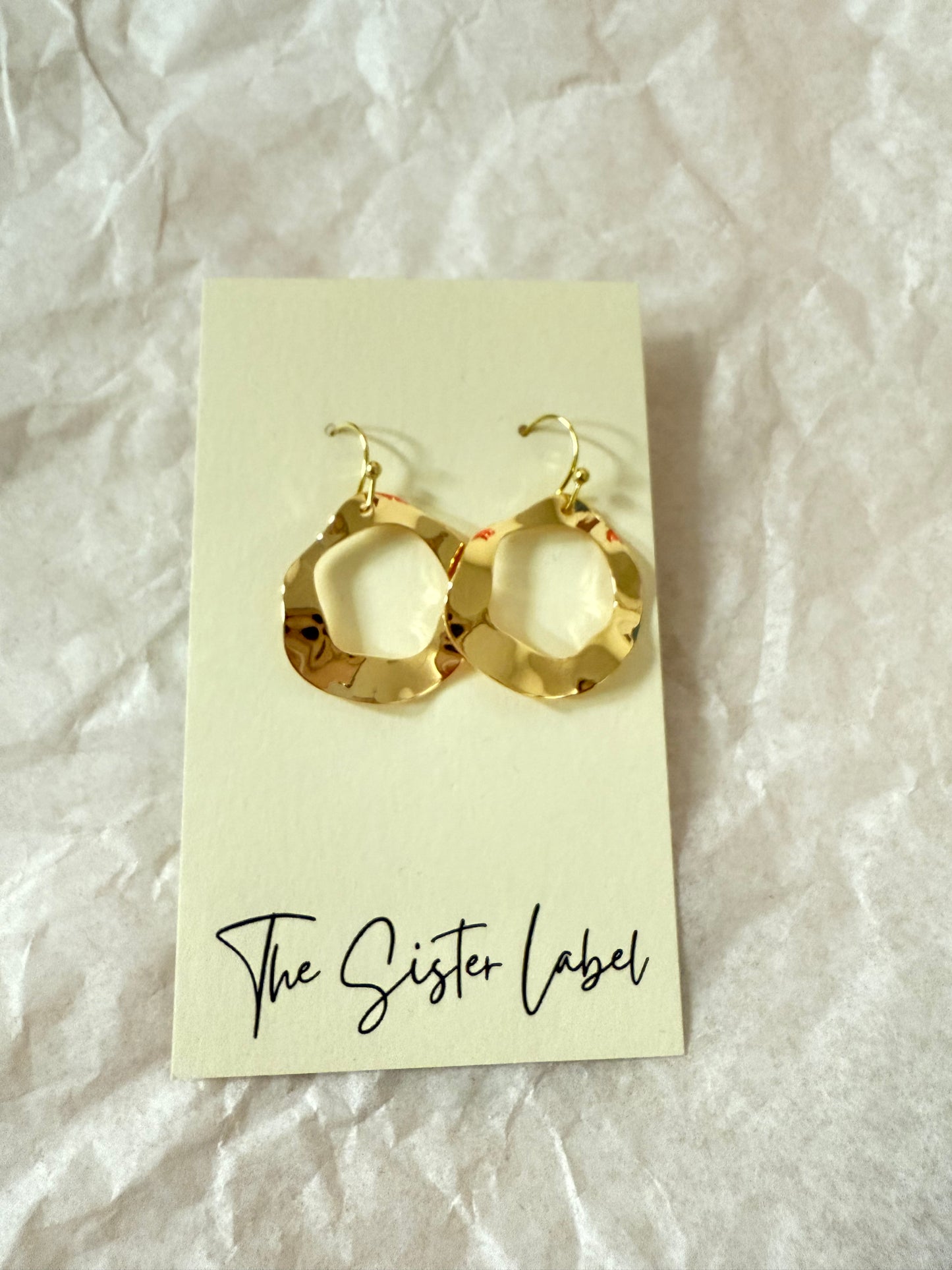 Gold Ripple Circle Earrings (Gold Ripple)