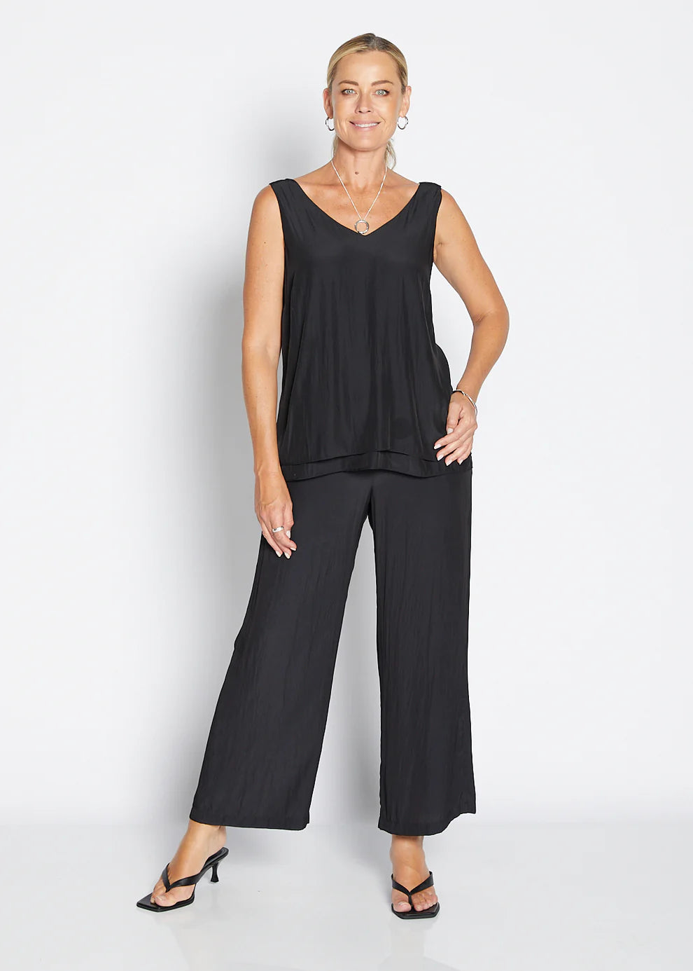 Lustre Technical Wide Leg Pants (Violin.W26)