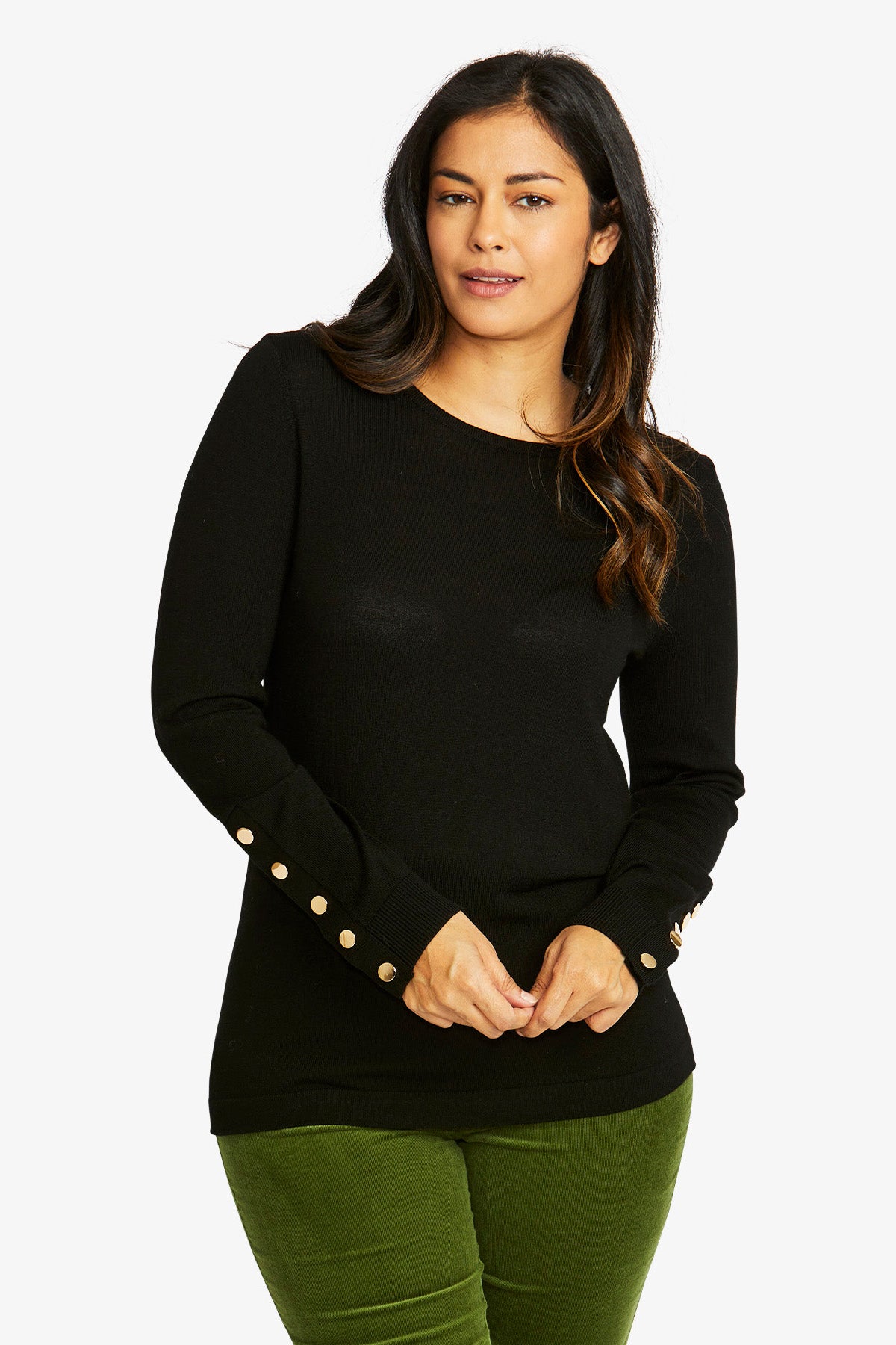 Merino Button Pullover (P585056)