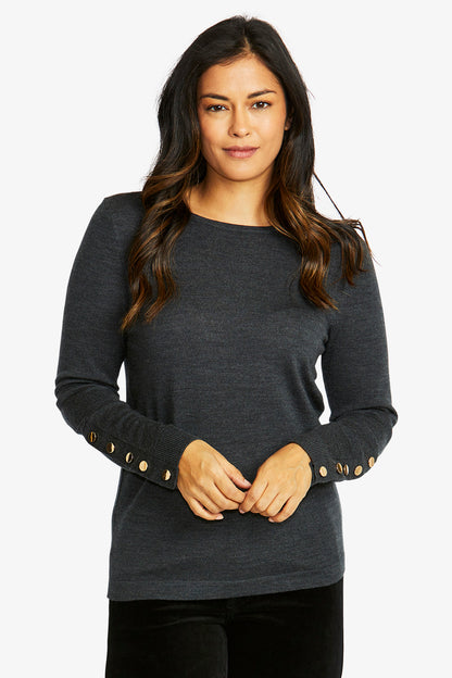 Merino Button Pullover (P585056)