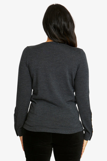 Merino Button Pullover (P585056)