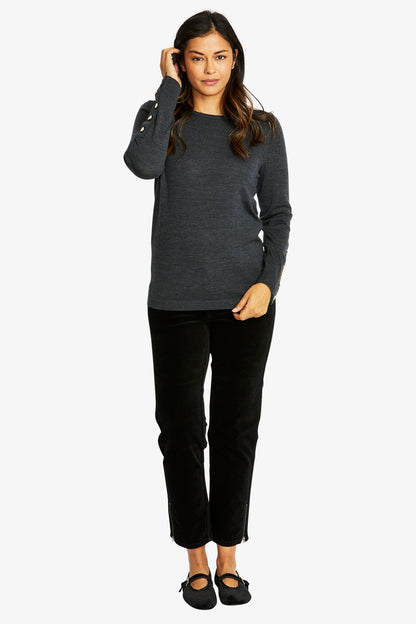Merino Button Pullover (P585056)