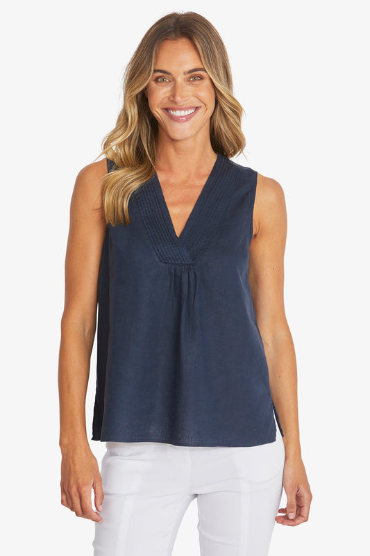 Linen Sleeveless Top (P595342)