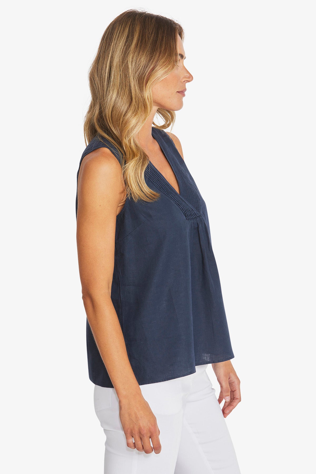 Linen Sleeveless Top (P595342)