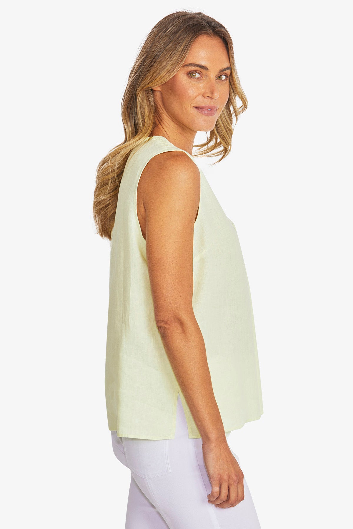 Linen Sleeveless Top (P595342)