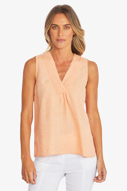 Linen Sleeveless Top (P595342)
