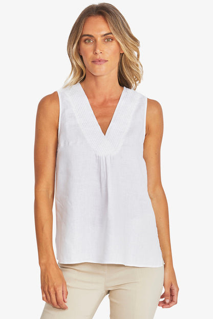 Linen Sleeveless Top (P595342)