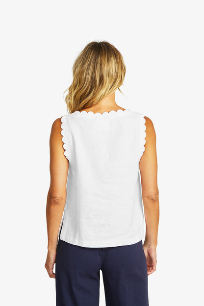 Lucy Linen Scallop Top (P595365)