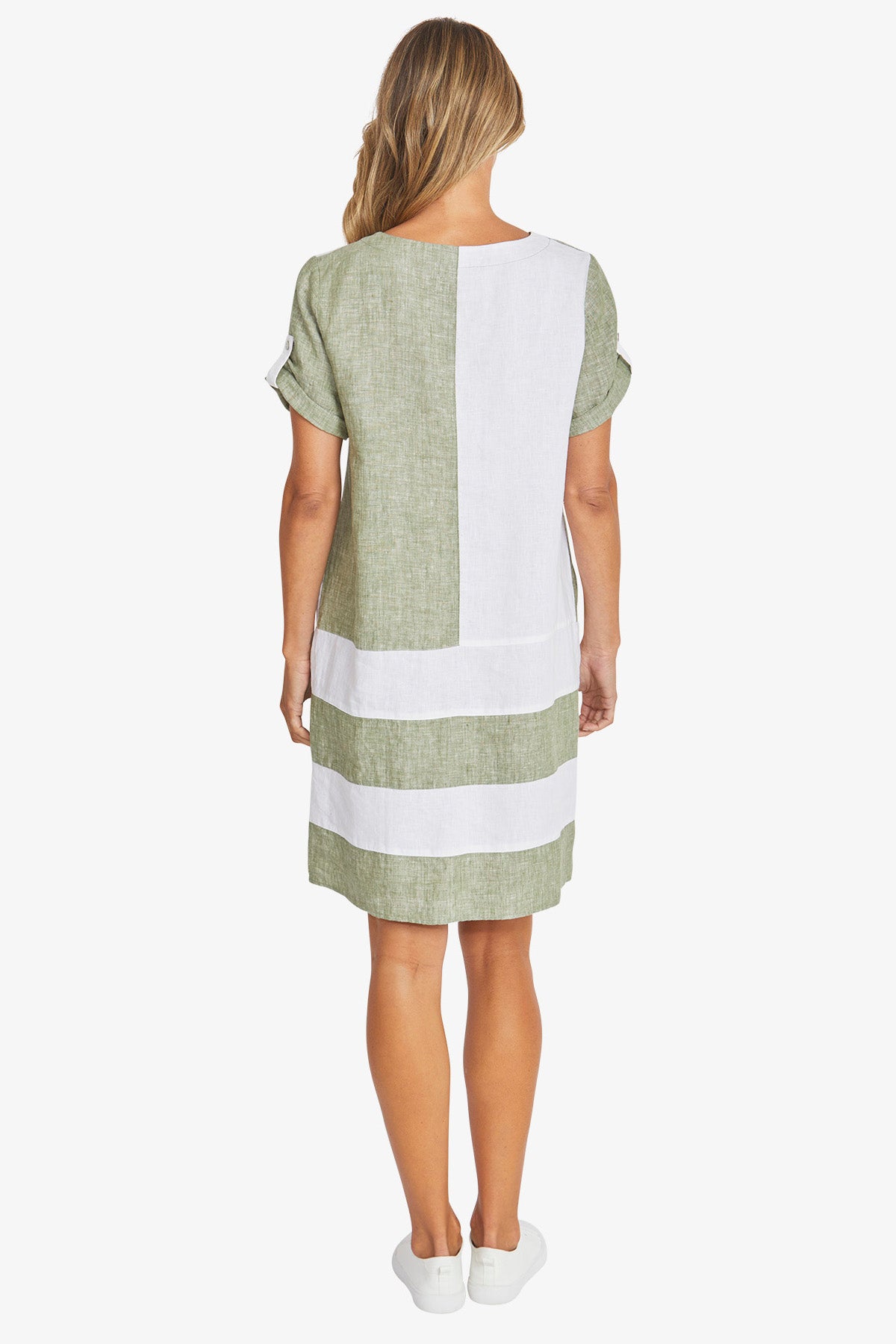 Colour Block Linen Dress (P595542)