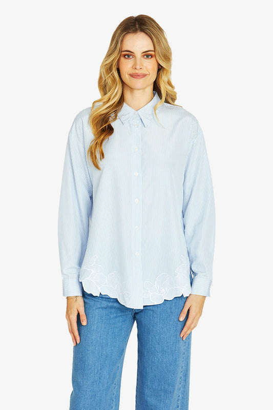 Elena Embroid Hem Shirt (P605308)