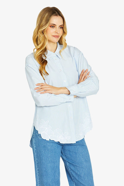 Elena Embroid Hem Shirt (P605308)